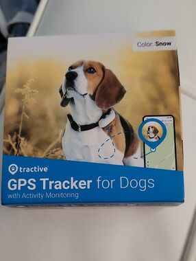 NEW Tractive GPS Tracker for Dogs - Snow - Blue Accent